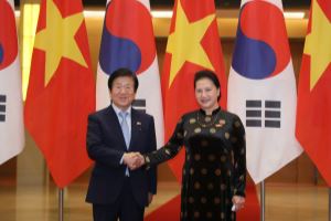 Председатель НС СРВ Нгуен Тхи Ким Нган приняла председателя НС Республики Корея Пак Бён Сока