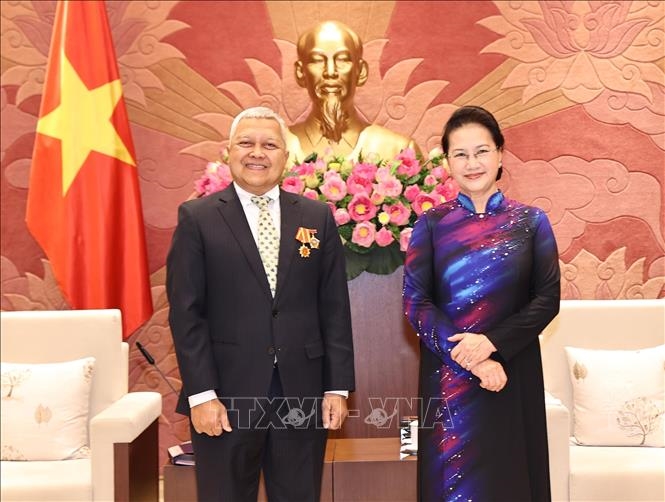 Спикер вьетнамского парламента Нгуен Тхи Ким Нган и посол Новой Зеландии во Вьетнаме