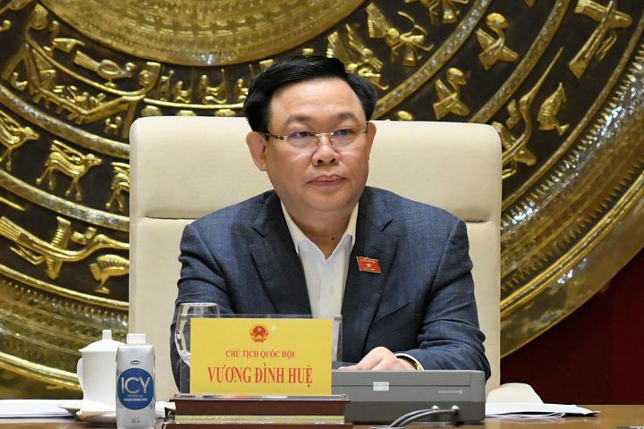 Выступает председатель НС Выонг Динь Хюэ